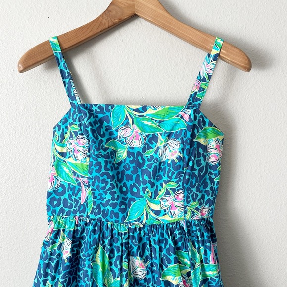 Lilly Pulitzer Alision Formentra Cheetah Turquoise HOT ON THE SPOT Dress Size 6 - Picture 3 of 12